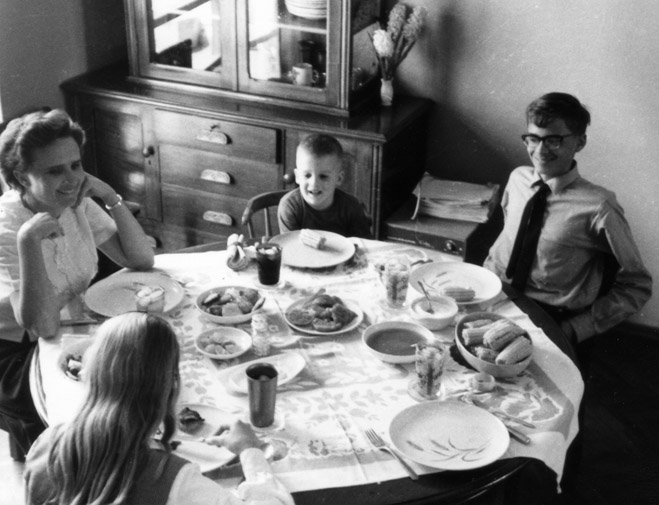 Picture of the family at dinner