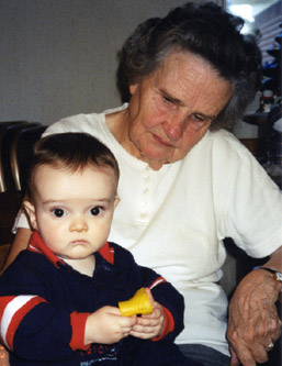 Photo of Janice T. Watlington with grandson,
Nathan A. Watlington at several months of age