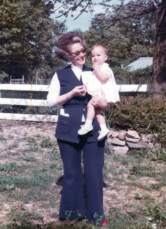 Betty Threadgill holding Elizabeth Morris